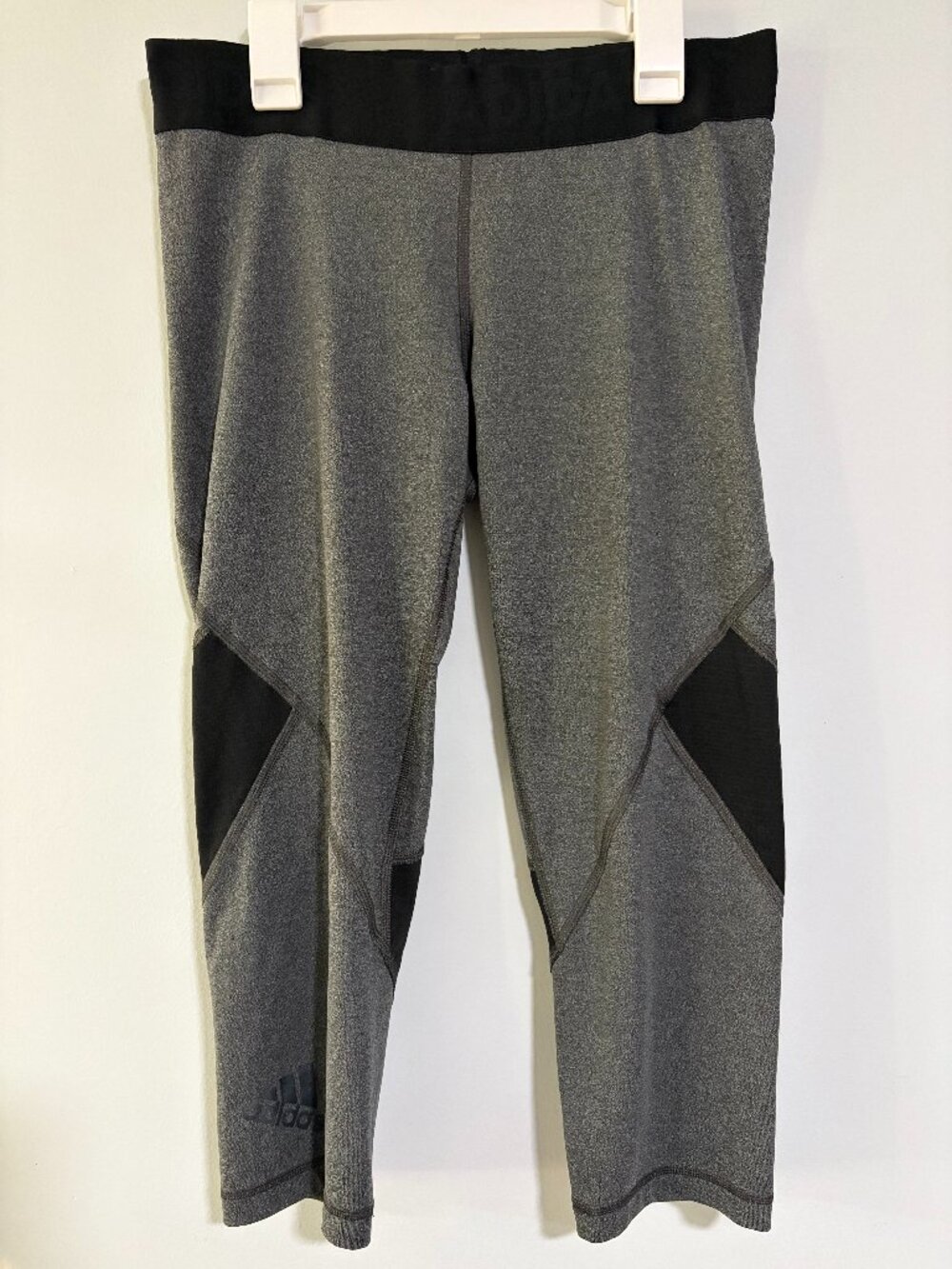 adidas Alphaskin Climacool 3/4 Capri Leggings Gray Black Mesh Medium